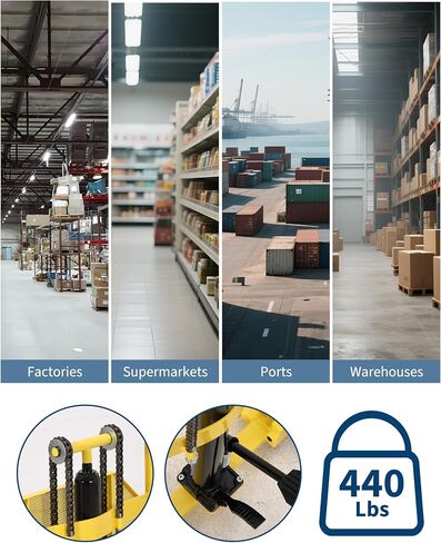 Hydraulic Material Lift, Heavy Duty 440lbs Capacity Pallet Truck Dolly, Lift Table,Fork Lift, 36" Max Lift Winch Stacker,Multifunctional Hydraulic Hand Truck with Steel Platform Board,Adjustable Forks in Saudi Arabia