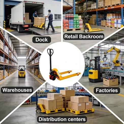 Leak-Proof Pallet Jack, 5500 lbs Load Capacity, Manual Pallet Truck with 48L x 27W Inch Forks for Material Handling, Suitable for Warehouse, Supermarket, Manufacturing in Saudi Arabia