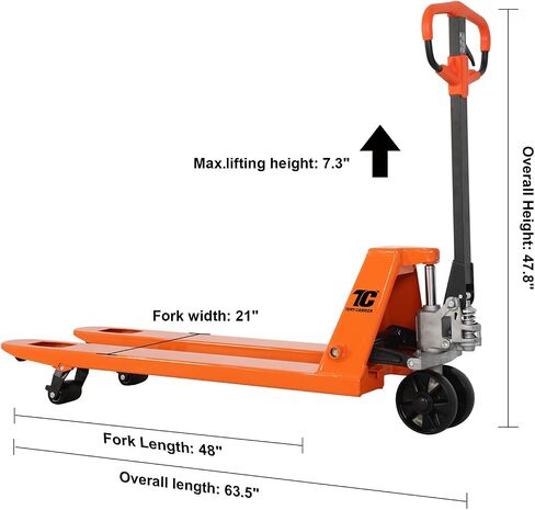 Tory Carrier Manual Pallet Truck - 5500LBS High - Capacity, 21" x 48" Forks, Industrial - Grade Heavy - Duty Solution for Efficient Warehouse & Factory Material Handling in Saudi Arabia