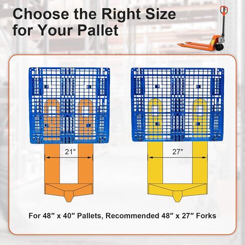 Tory Carrier Manual Pallet Truck - 5500LBS High - Capacity, 21" x 48" Forks, Industrial - Grade Heavy - Duty Solution for Efficient Warehouse & Factory Material Handling in Saudi Arabia