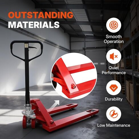 NORTHSKY Manual Pallet Jack – Narrow Heavy Duty Manual Forklift, 5500 lbs Capacity, 48" L x 21" W Forks, Durable PU Wheels, Warehouse & Factory Use in Kuwait