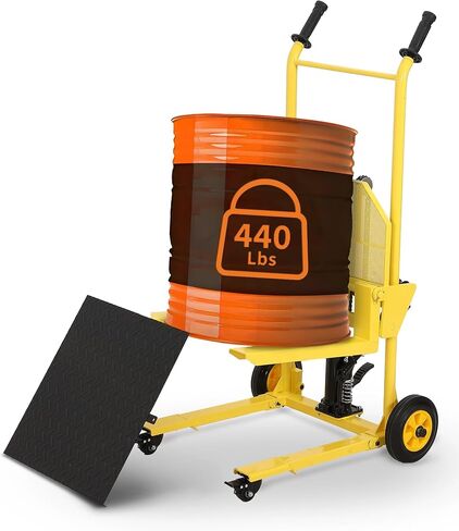 Hydraulic Material Lift with Steel Platform Board, 440lbs Capacity Pallet Truck Dolly, Lift Table, 36" Max Lift Winch Stacker, Multifunctional Hydraulic Hand Truck Fork Lift, Adjustable Forks in Kuwait