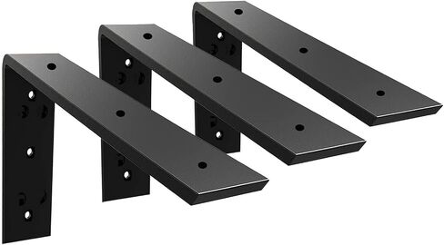 WINKER كونترتوب دعم قوس 3 حزمة الثقيلة 3/8 "سميكة مخفية L قوس الرف 10" × 6 "× 2.5" كوربيلز معدنية للكوارتز/الجرانيت/الخشب/الخرسانة/أسطح كونترتوب صفائحية، أسود in Kuwait