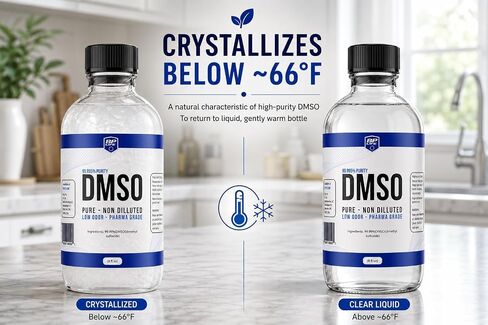 DMSO Liquid 99.9% Pure Low Odor, 8 oz Glass Bottle, Dimethyl Sulfoxide in Kuwait