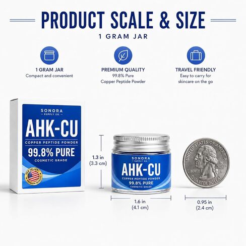 AHK-CU Powder - 99.8% Pure AHK-CU Peptide Powder - Raw Bulk Cosmetic Grade AHK-CU - US Seller - High Purity Raw AHK-Cu to Formulate Cosmetic Products and Preparations - Cosmetic Grade in Kuwait