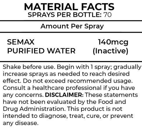 Quality Sprays Focus Semax Nasal Spray – 140mcg Per Spray Intranasal Formula – Supports Focus, Mental Clarity & Cognitive Performance – Clean Formula, Approx. 70 Doses (10mL) in Kuwait