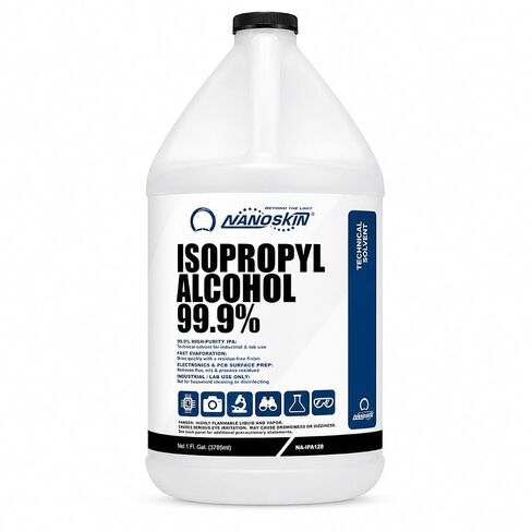 كحول نانوسكين أيزوبروبيل 99.9% (IPA) 1 جالون، مذيب كحول تقني عالي النقاء، تركيبة منخفضة المخلفات سريعة التبخر للاستخدام الصناعي والمختبري in Kuwait