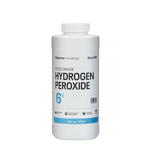 Blubonic Industries 6% بيروكسيد الهيدروجين من الفئة الغذائية - FCC H2O2، أكسجين نقي وماء، 16 أونصة سائلة in Kuwait