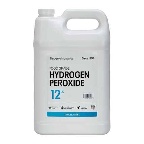 Blubonic Industries 12% بيروكسيد الهيدروجين من الدرجة الغذائية - FCC H2O2، الأكسجين النقي والماء، 128 أونصة سائلة in Kuwait