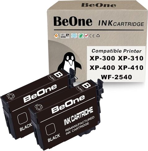 BeOne Remanufactured Ink Cartridges Replacement for Epson 200XL T200XL for Expression Home XP-200 XP-300 XP-310 XP-400 XP-410 Workforce WF-2520 WF-2530 WF-2540 Printer (2 Black) in Saudi Arabia
