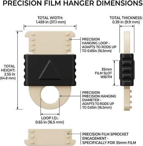35mm Film Hanger for Negative Drying, Professional Darkroom Film Clips with Secure Auto-Locking Cap, Anti-Scratch & Stable Hanging Design for Analog Enthusiasts -Pack of 3 in Kuwait