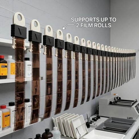 35mm Film Hanger for Negative Drying, Professional Darkroom Film Clips with Secure Auto-Locking Cap, Anti-Scratch & Stable Hanging Design for Analog Enthusiasts -Pack of 3 in Kuwait