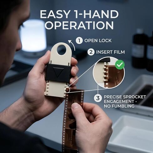 35mm Film Hanger for Negative Drying, Professional Darkroom Film Clips with Secure Auto-Locking Cap, Anti-Scratch & Stable Hanging Design for Analog Enthusiasts -Pack of 3 in Kuwait