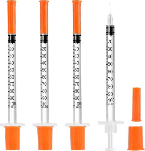 30 Pack Syringes 31G U-100 5/16" (8mm) 1ml/cc, Disposable Syringe, Lab Supplies, Individual Packed in Kuwait