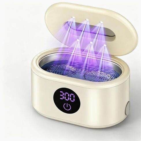 Miorcols Ultrasonic Jewelry Cleaner, Ultrasonic Cleaner Machine with Digital LED Display, 20oz 304 Stainless Steel Tank for Jewelry, Eyeglasses, Watches, Dentures, Retainers & More - White | 48KHz Extra High-Frequency Large 20Oz Capcity 2 Easy Operated Mo in Kuwait