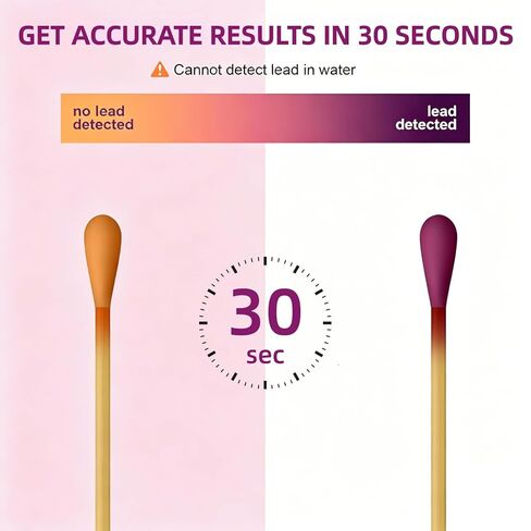 Accurate Lead Test Kit, 30 Swabs, Upgraded Formula Lead Paint Test Kit, Enhanced Detection for Dishes, Paint Cups, Ceramics, and More Surfaces | Results in 30 Seconds | in Kuwait