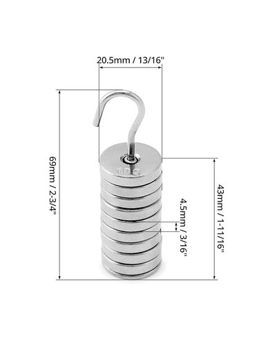 Lab Slotted Mass Set, 2 Set of Chromium-Plated Metal Slotted Weights, One Set - Total 100g - Includes 9 Weights (10g Each) & One Hanger (10g) in Kuwait