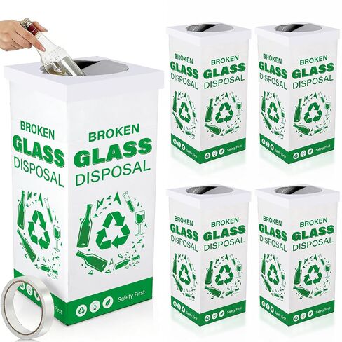 6 Sets Cardboard Broken Glass Disposal Box 12 x 12 x 27 Inch Floor Model Laboratory Garbage Disposal Container Bins Cartons Disposable Trash Can for Glass Sharps Party Broken Bottle Medical Equipment in Kuwait
