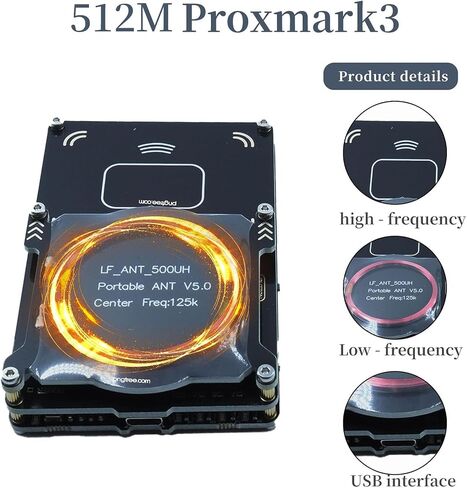 Proxmark3 Easy V5.0 512M Memory (RFID Card Reader Writer Proxmark3 IC ID Card Copier Duplicator Integrated Antenna Decryptor Support LF 125Khz and HF 13.56Mhz Frequency) in Kuwait