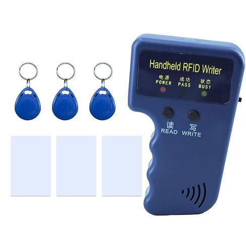 Handheld RFID Writer 125KHz Reader Duplicator | Smart ID Card Copier, ID HID and AWID Compatible, Includes 3 T5577 Key Fobs and 3 T5577 Cards, Only Supports 125Khz in Kuwait