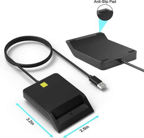 CAC Reader Military, Smart CAC Card Reader, DOD Military USB-A Common Access CAC Card Reader Compatible with Windows, Mac OS in Kuwait