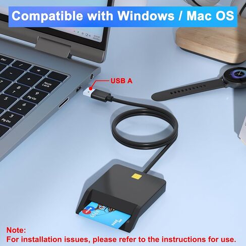CAC Reader Military, Smart CAC Card Reader, DOD Military USB-A Common Access CAC Card Reader Compatible with Windows, Mac OS in Kuwait