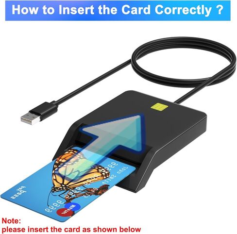 CAC Reader Military, Smart CAC Card Reader, DOD Military USB-A Common Access CAC Card Reader Compatible with Windows, Mac OS in Kuwait