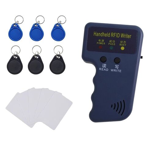 قارئ وكاتب RFID محمول بتردد 125 كيلو هرتز، جهاز ناسخة محمول لبطاقة الهوية لـ T5577/EM4305 يتضمن 6 سلاسل مفاتيح فارغة و5 بطاقات قابلة للكتابة لتكرار بطاقات الوصول، وتصاريح وقوف السيارات (البطارية غير متضمنة) in Kuwait