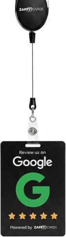 Wearable NFC Review Card — Retractable Badge Reel, QR Code, Tap to Collect 5-Star Reviews in Kuwait