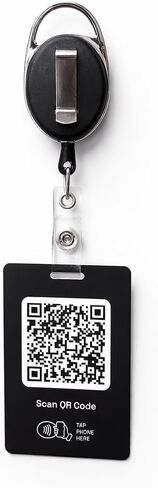 Wearable NFC Review Card — Retractable Badge Reel, QR Code, Tap to Collect 5-Star Reviews in Kuwait
