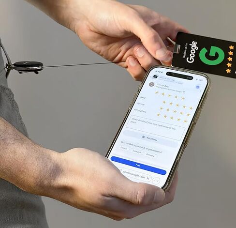 Wearable NFC Review Card — Retractable Badge Reel, QR Code, Tap to Collect 5-Star Reviews in Kuwait