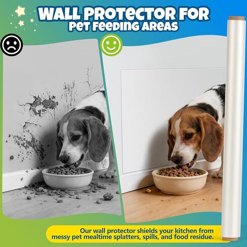 Electrostatic Wall Protective Film, Clear Protector Removable Contact Paper, Transparent Static Cling, Plastic Wall Protector from Trash Can, Chair Back, Furniture, Door (Matte, 15.7in x 6.6ft) in Kuwait