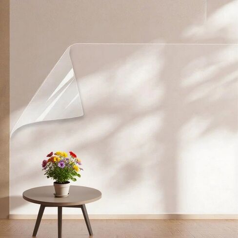 Clear Electrostatic Wall Protective Film, 17.7x196.8in Static Cling Wall Protector, Removable Paint Safe Plastic Sheet, Waterproof Oil-Proof & Scratch Resistant for Walls & Furniture in Kuwait