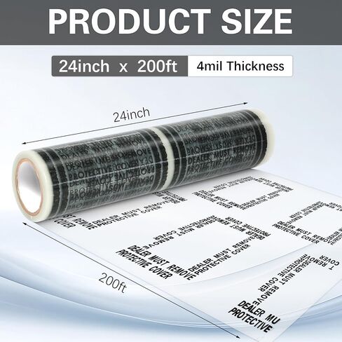 24" x200' Auto Adhesive Plastic Floor Mat Carpet Protection Film Cover Sheets Floor Mat for Car Stairs Floor in Kuwait