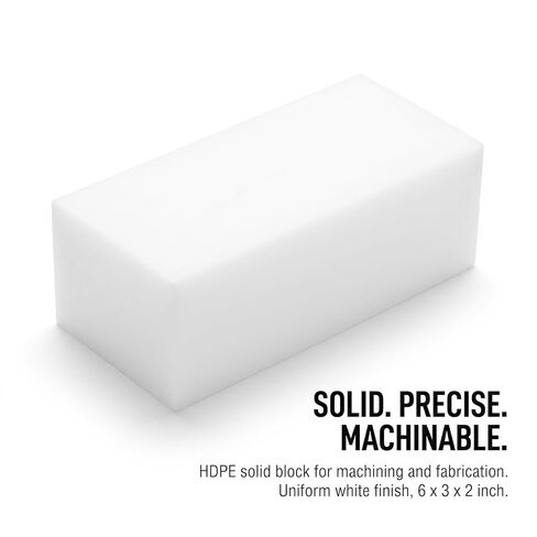 SOUJAP 4 Pack HDPE Plastic Block, White, 6 x 3 x 2 Inch Polyethylene Solid Block for Machining, DIY Projects, Engineering in Kuwait