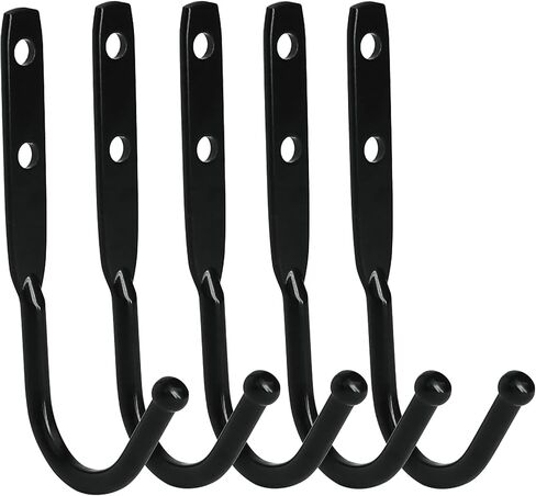 Wall Hooks Black Metal Hooks for Hanging Coats, Towels, Hats, Keys, Bags, and Coffee Cups for Bathroom, Kitchen, Closet, and Garage, for Hanging Coats, Towels (Medium) in Kuwait