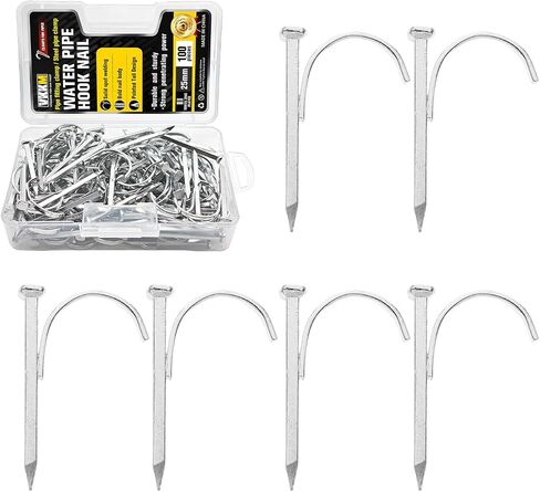 25mm White Zinc Water Pipe Hook Nails, Pointed Solid Welded, Rustproof 100 Pieces in Kuwait