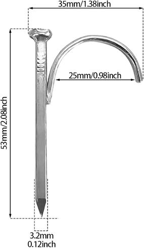25mm White Zinc Water Pipe Hook Nails, Pointed Solid Welded, Rustproof 100 Pieces in Kuwait