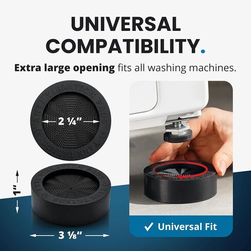 Anti Vibration Pads for Washing Machine with Tank Tread Grip XL | 4 Pack + Level | Stops Washer Dryer from Moving, Protects Floor | Rubber Antivibration Feet Stabilizer for Leveling Washer Machine in Kuwait