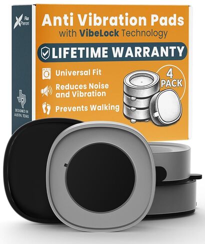 Flux Phenom Anti-Vibration Pads for Washing Machine & Dryer – Non-Slip Rubber Isolation Pads, Shock Absorber Support Feet Risers, Washing Machine Stand Stability Mat for Floor Protection (4 Pack) in Kuwait