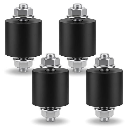 4 Pcs Rubber Isolator Mounts, 25 x 27mm M8 Shock Absorber Anti Vibration Pads Rubber Shock Absorber with M6 x 16mm Studs for Fitness Equipment in Kuwait