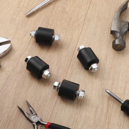 4 Pcs Rubber Isolator Mounts, 25 x 27mm M8 Shock Absorber Anti Vibration Pads Rubber Shock Absorber with M6 x 16mm Studs for Fitness Equipment in Kuwait