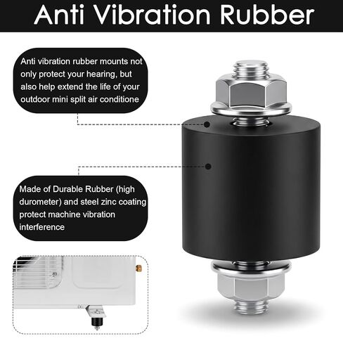 4 Pcs Rubber Isolator Mounts, 25 x 27mm M8 Shock Absorber Anti Vibration Pads Rubber Shock Absorber with M6 x 16mm Studs for Fitness Equipment in Kuwait