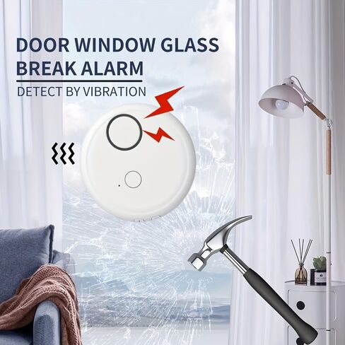 Window Alarm Device Set-Extra Loud 130dB Alarm&Vibration Sensor-Universal&Easy Installation-Great for Home,Office&RV Security, White in Kuwait