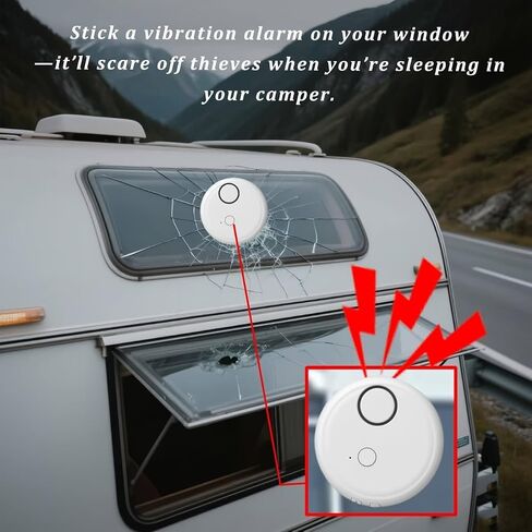 Window Alarm Device Set-Extra Loud 130dB Alarm&Vibration Sensor-Universal&Easy Installation-Great for Home,Office&RV Security, White in Kuwait