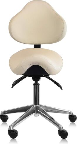 2xhome - Ergonomic Adjustable Rolling Saddle Stool Chair with Back Wheels Support for Clinic Hospital Pharmacy Medical Beauty Lab Exam Office Technician Physical Therapy, Single, Set of 1 in Kuwait