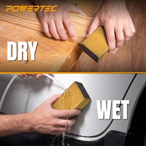 POWERTEC PSA Sandpaper Roll Set, 2-3/4" x 20 Yards (80/120/220/320 Grit, 5 Yards Each), Adhesive Backed Longboard Sanding Roll for Woodworking, Automotive, Air File & Hand Sanding Blocks (4RA1200) in Kuwait