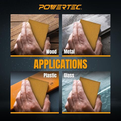 POWERTEC PSA Sandpaper Roll Set, 2-3/4" x 20 Yards (80/120/220/320 Grit, 5 Yards Each), Adhesive Backed Longboard Sanding Roll for Woodworking, Automotive, Air File & Hand Sanding Blocks (4RA1200) in Kuwait