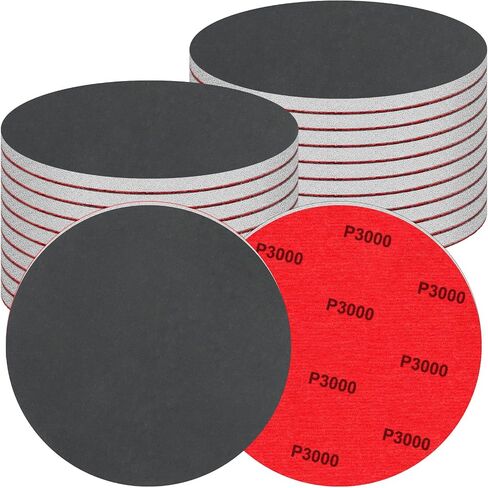 48 Pcs 3 inch Sanding Sponge Disc Set, 80-3000 Grit Hook and Loop Foam Sanding Pads, Washable Reusable Sandpaper Assortment for Wood, Metal, Auto, Wet Dry Finishing in Kuwait