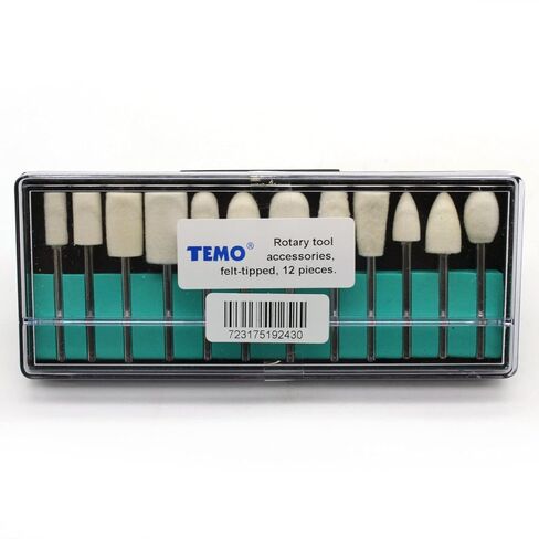 TMAX 12 Assorted Felt Wool Bob Burr Polishing Grinding with 1/8 Inch Shank for Dremel Rotary Tools in Kuwait